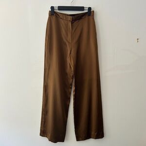 Nicole Farhi Brown Silk Trousers